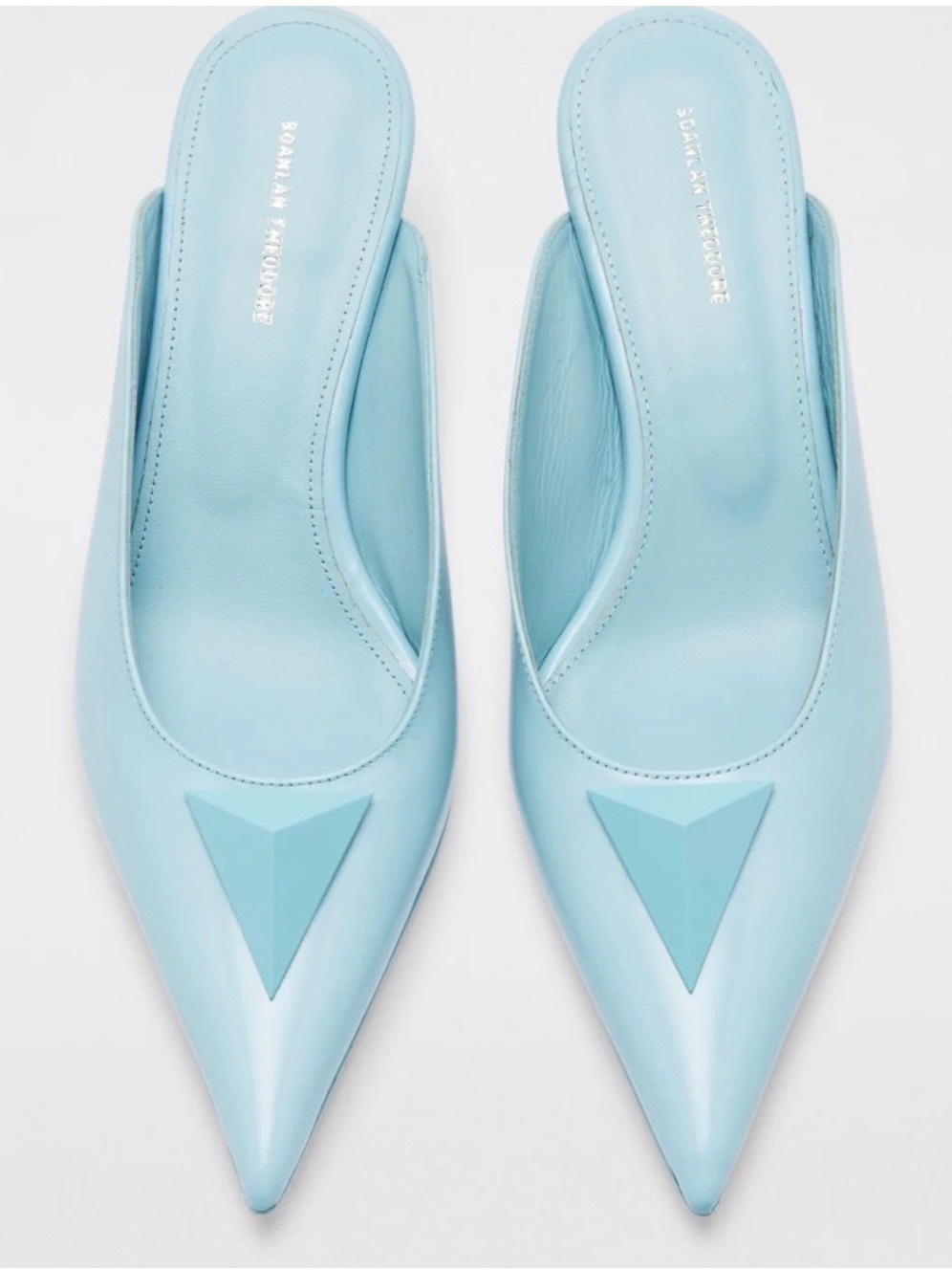 Scanlan Theodore Blue Pointed Leather Mules